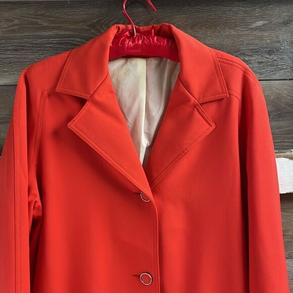 Outerbanks Vintage 60’s Red Coat Jacket, Rain Repellant and Stain Resistant,Sz M - Picture 4 of 14